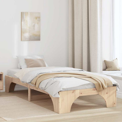 Bed Frame Natural 80 x 200 cm Solid Pine Wood