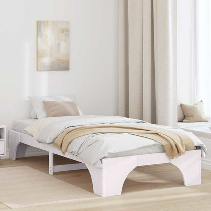 Bed Frame White 80 x 200 cm Solid Pine Wood