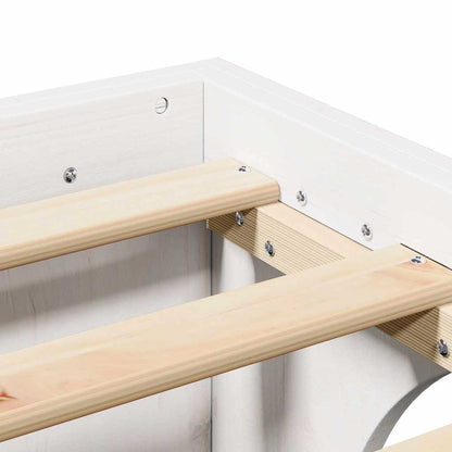 Bed Frame White 90 x 190 cm Solid Pine Wood