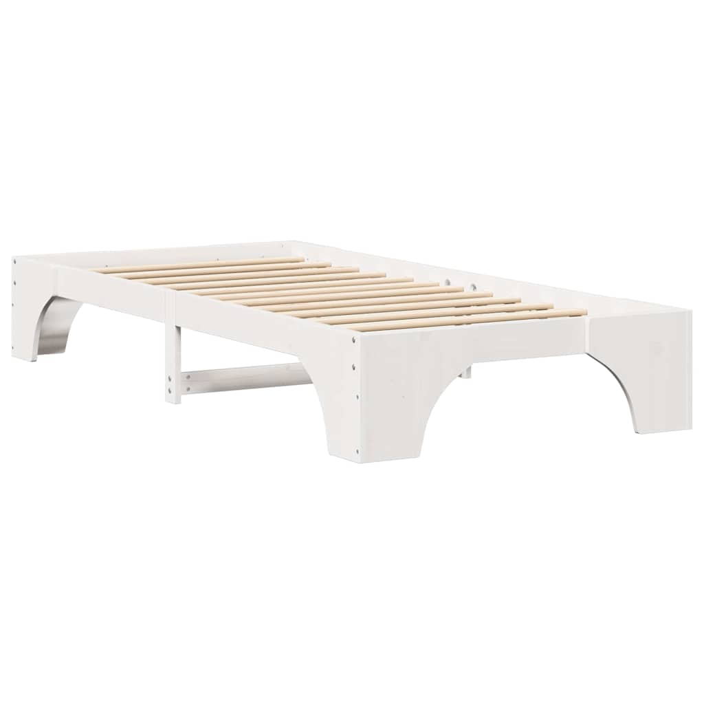 Bed Frame White 90 x 190 cm Solid Pine Wood