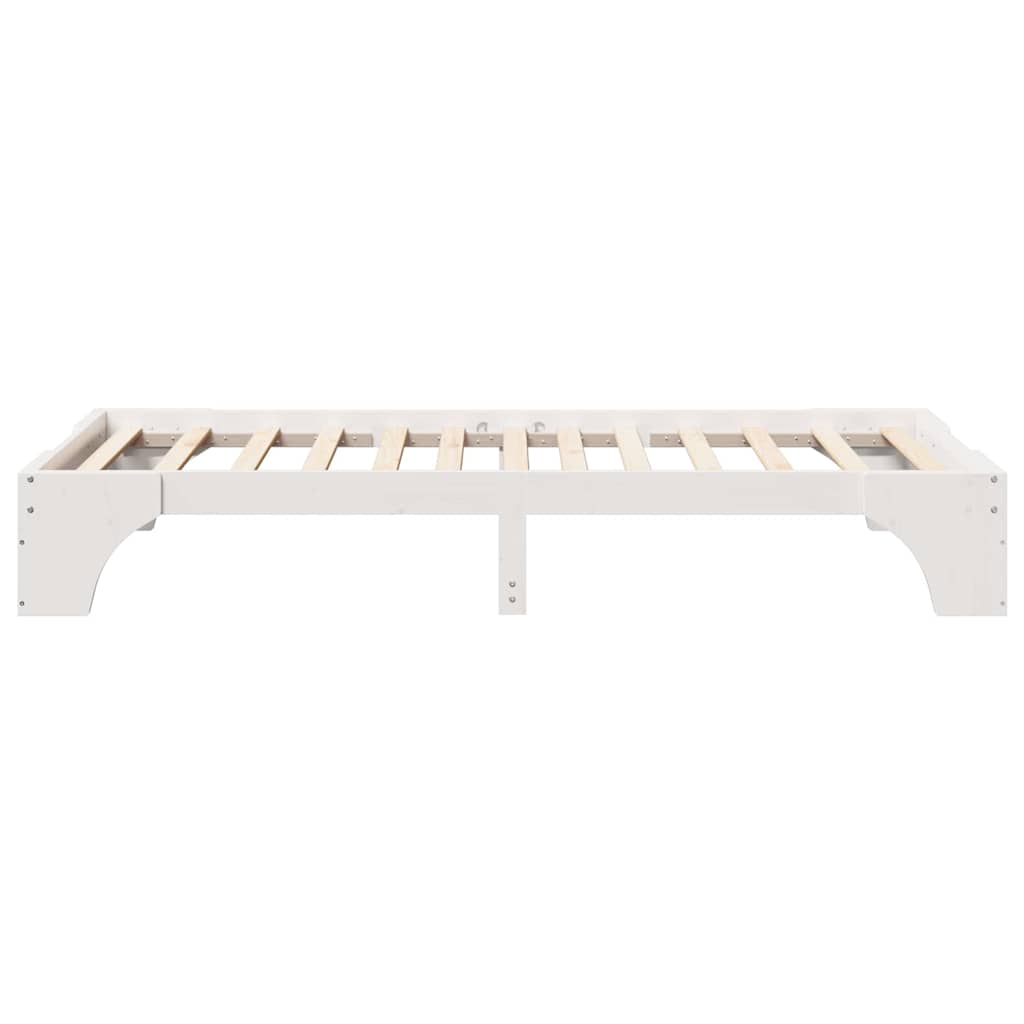 Bed Frame White 90 x 190 cm Solid Pine Wood
