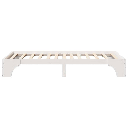 Bed Frame White 75 x 190 cm Solid Pine Wood