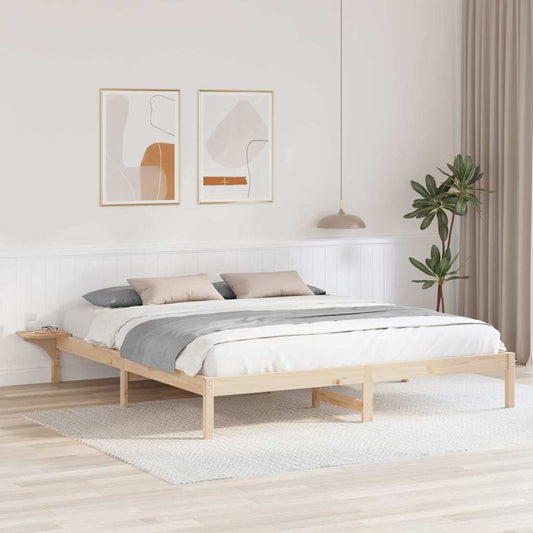 Bed Frame Natural 180 x 200 cm Solid Pine Wood