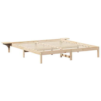 Bed Frame Natural 180 x 200 cm Solid Pine Wood