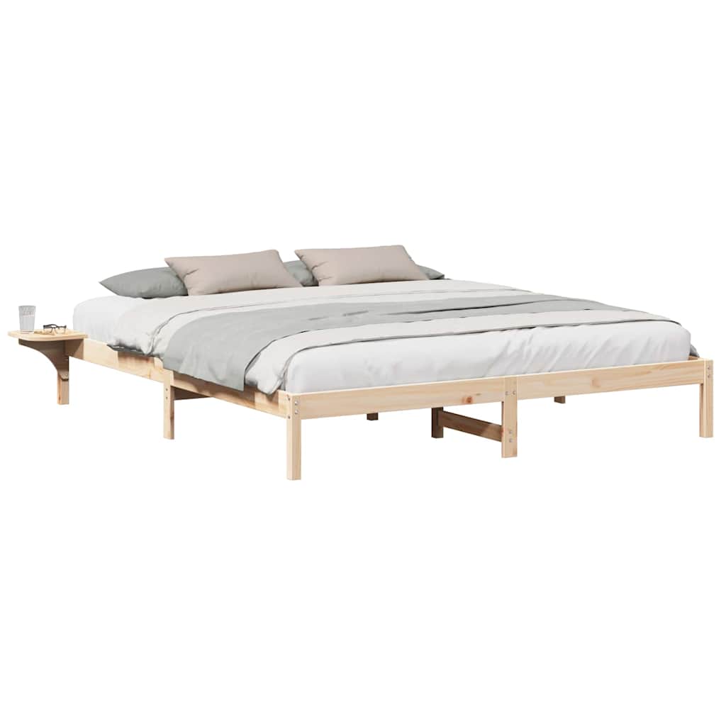 Bed Frame Natural 180 x 200 cm Solid Pine Wood