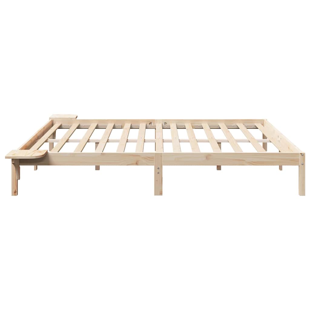 Bed Frame Natural 180 x 200 cm Solid Pine Wood