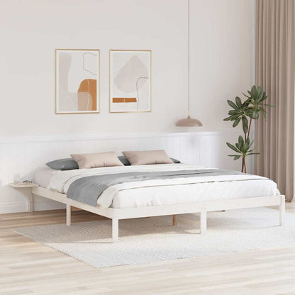 Bed Frame White 180 x 200 cm Solid Pine Wood