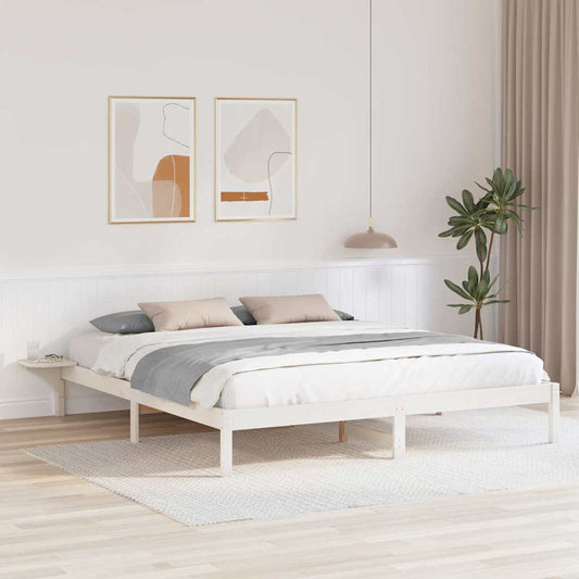 Bed Frame White 180 x 200 cm Solid Pine Wood