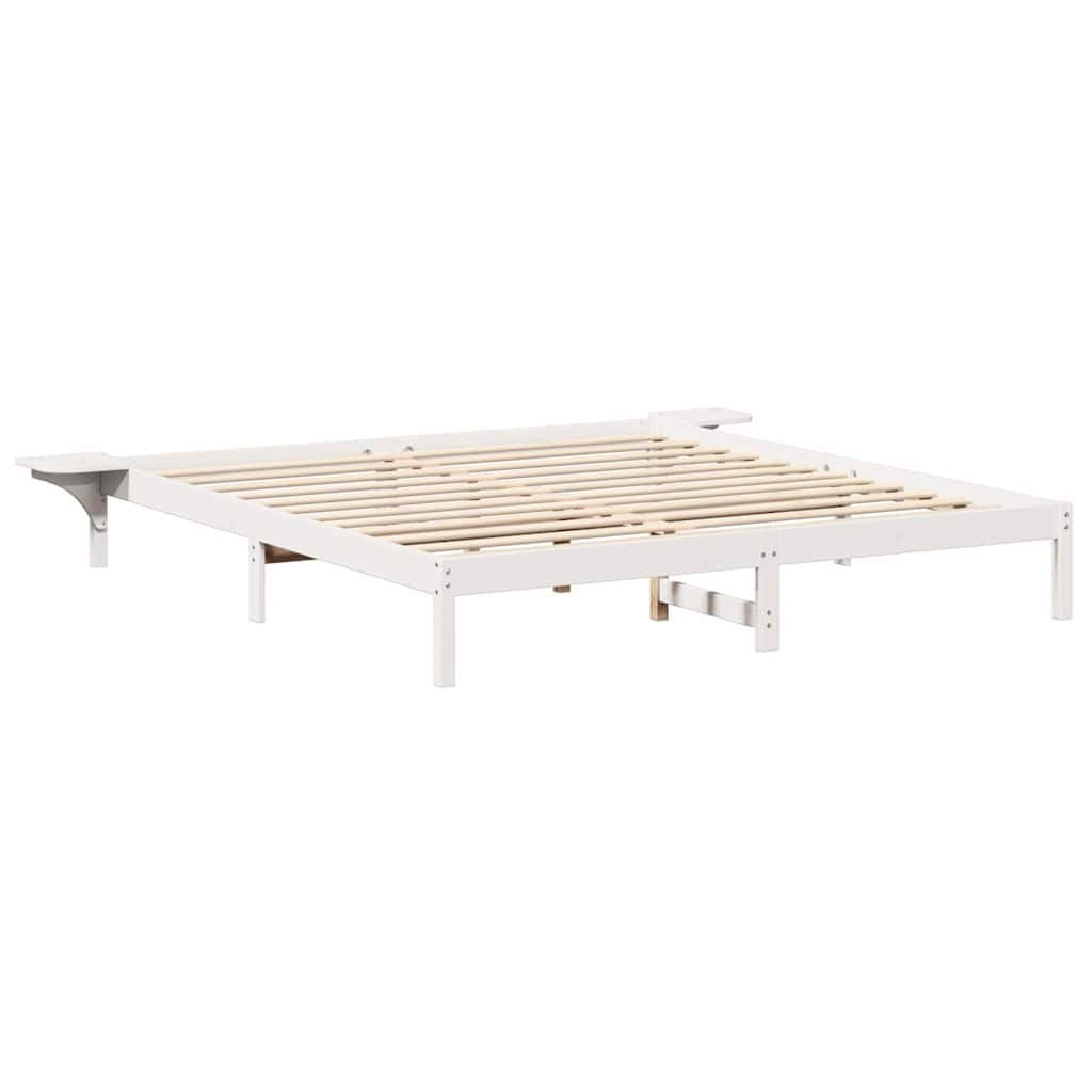 Bed Frame White 180 x 200 cm Solid Pine Wood