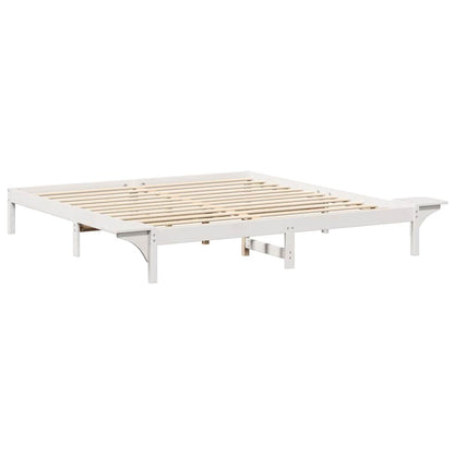 Bed Frame White 180 x 200 cm Solid Pine Wood