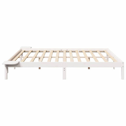 Bed Frame White 180 x 200 cm Solid Pine Wood