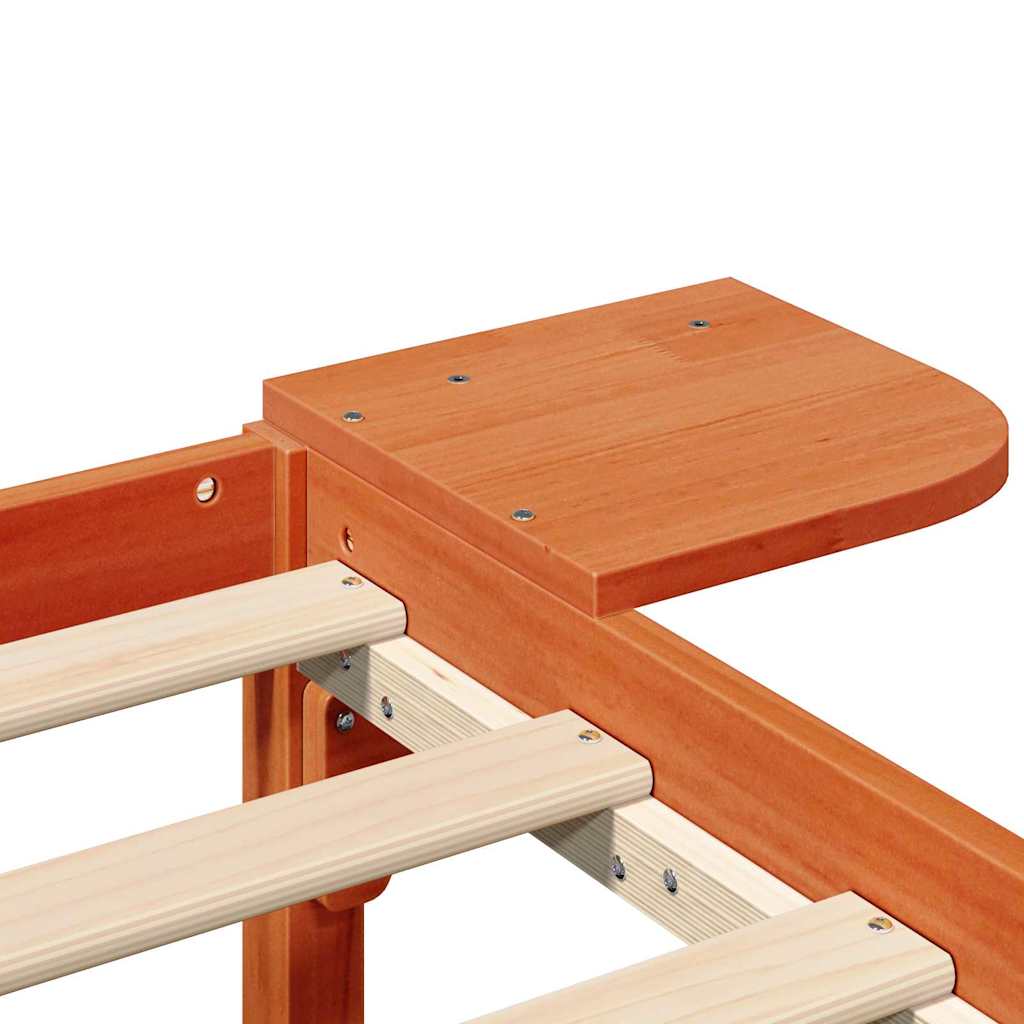 Bed Frame Wax Brown 180 x 200 cm Solid Pine Wood