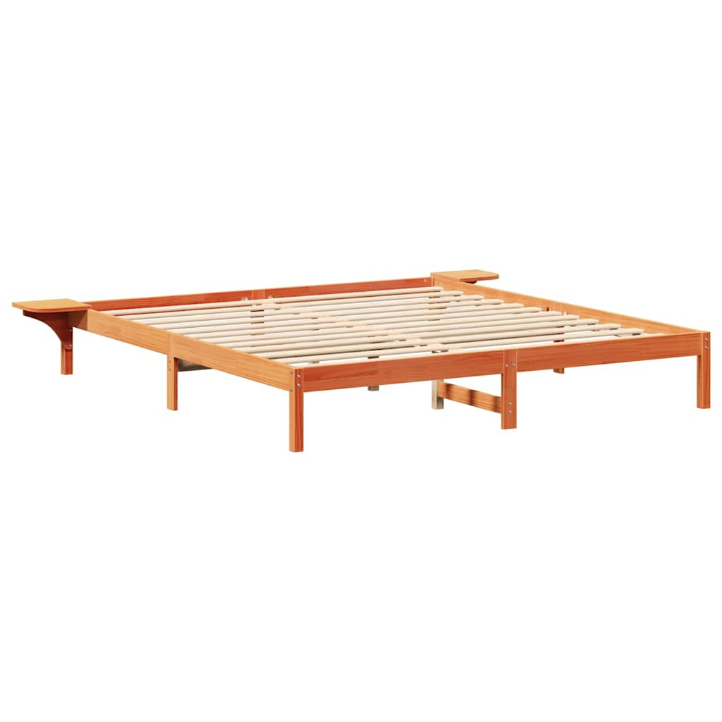 Bed Frame Wax Brown 180 x 200 cm Solid Pine Wood