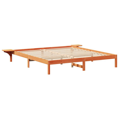 Bed Frame Wax Brown 180 x 200 cm Solid Pine Wood