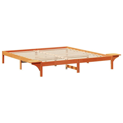 Bed Frame Wax Brown 180 x 200 cm Solid Pine Wood