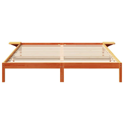 Bed Frame Wax Brown 180 x 200 cm Solid Pine Wood