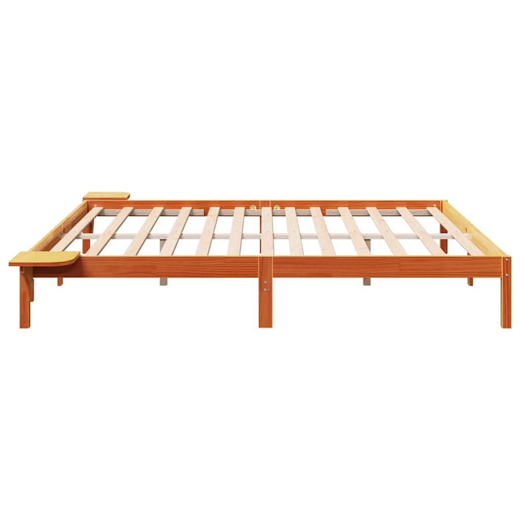 Bed Frame Wax Brown 180 x 200 cm Solid Pine Wood