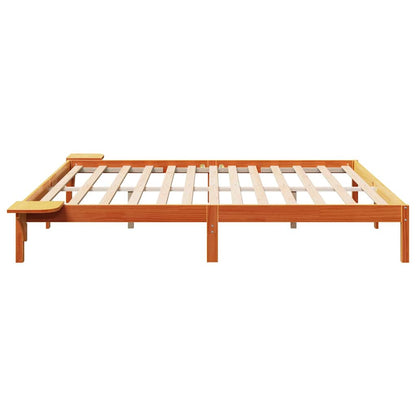 Bed Frame Wax Brown 180 x 200 cm Solid Pine Wood