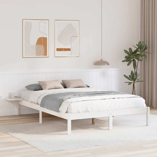 Bed Frame with Bedside Tables White 160 x 200 cm White