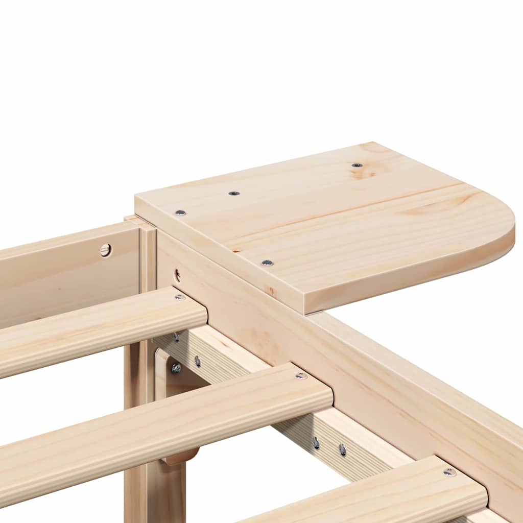 Bed Frame Natural 120 x 200 cm Solid Pine Wood