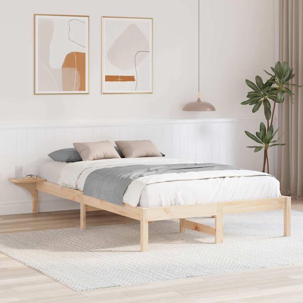 Bed Frame Natural 120 x 200 cm Solid Pine Wood