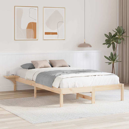 Bed Frame Natural 120 x 200 cm Solid Pine Wood