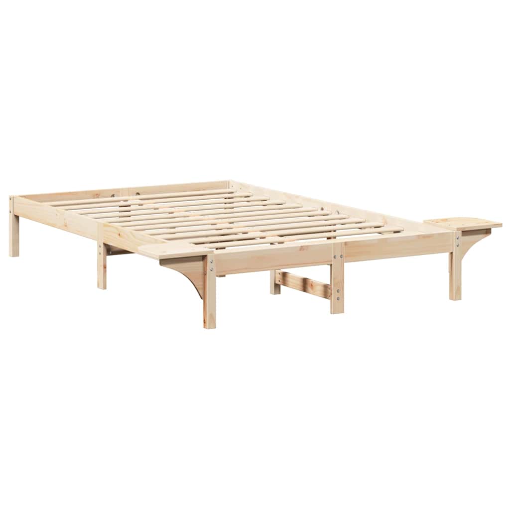 Bed Frame Natural 120 x 200 cm Solid Pine Wood