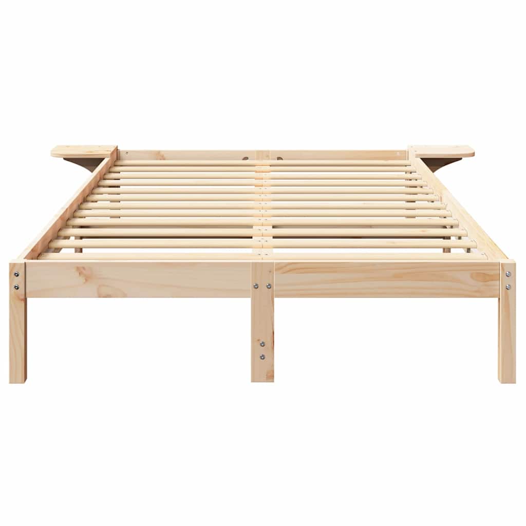 Bed Frame Natural 120 x 200 cm Solid Pine Wood