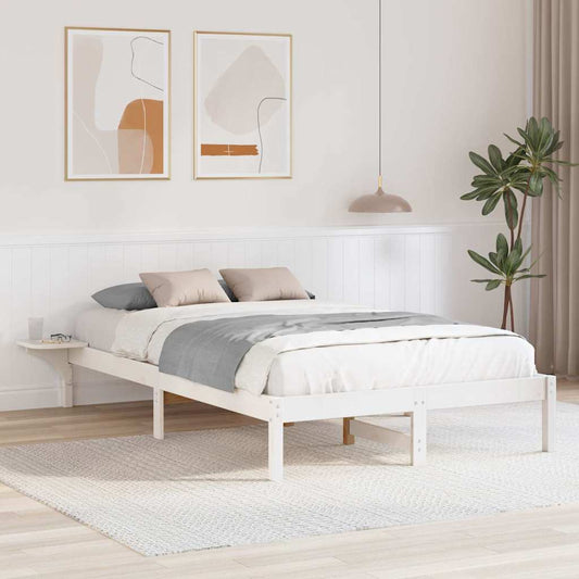 Bed Frame with Bedside Tables White 135 x 190 cm White