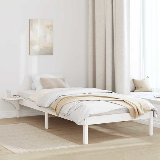 Bed Frame with Bedside Tables White 90 x 200 cm White