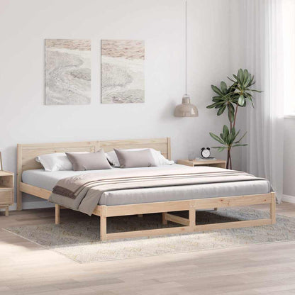 Bed Frame with Headboard Brown 180 x 200 cm Solid Pine wood