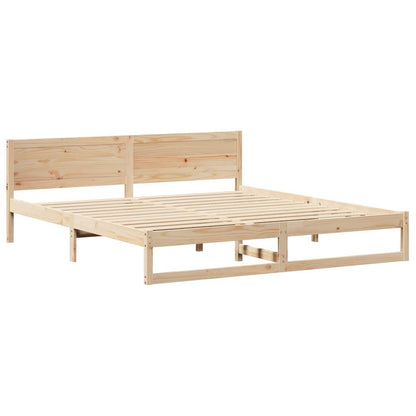 Bed Frame with Headboard Brown 180 x 200 cm Solid Pine wood