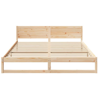 Bed Frame with Headboard Brown 180 x 200 cm Solid Pine wood