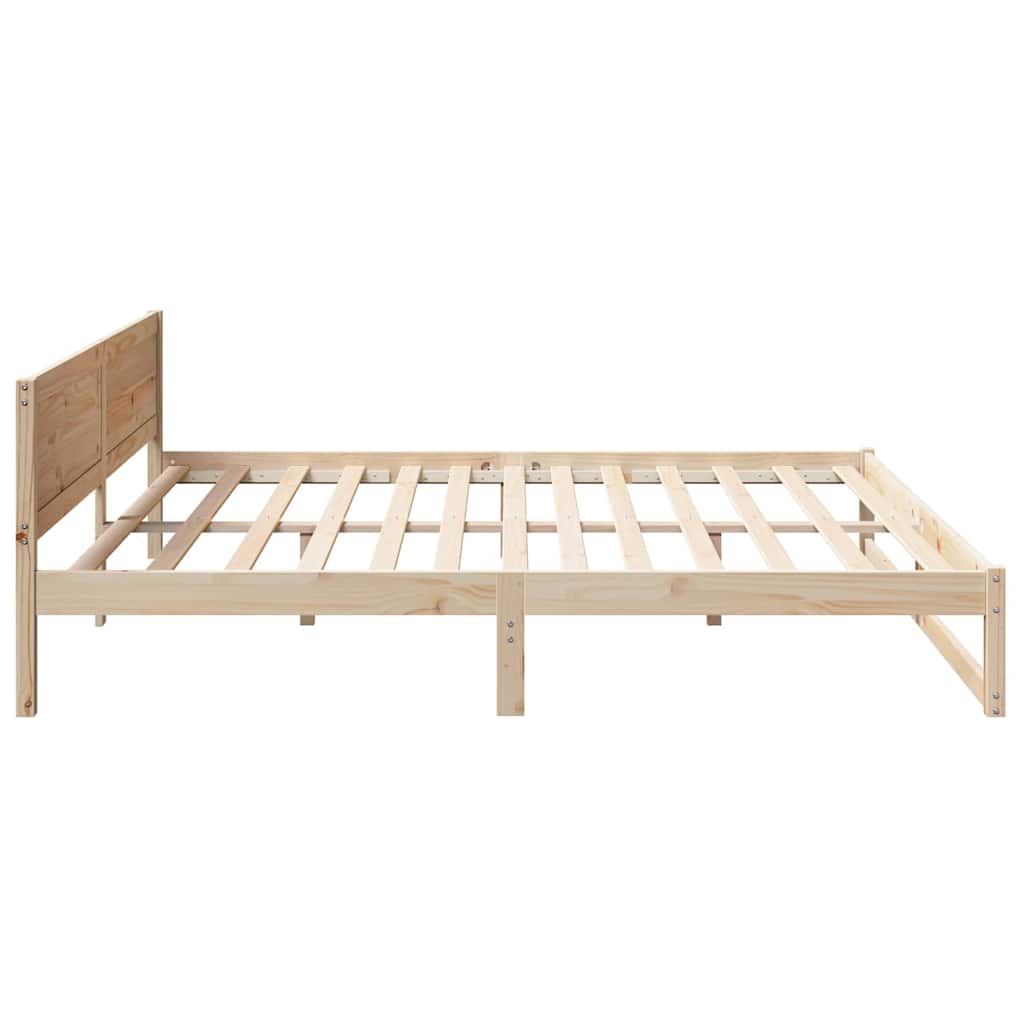 Bed Frame with Headboard Brown 180 x 200 cm Solid Pine wood