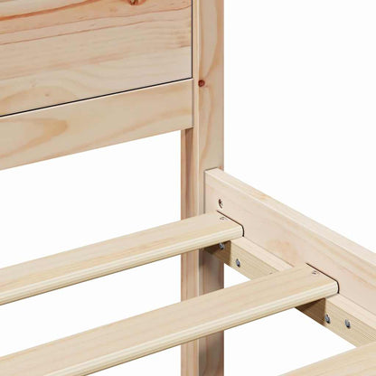 Bed Frame with Headboard Brown 90 x 190 cm Solid Pine wood