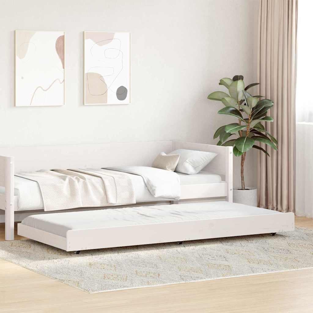 Bed Frame White 100 x 200 cm Solid Pine wood