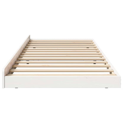 Bed Frame White 100 x 200 cm Solid Pine wood
