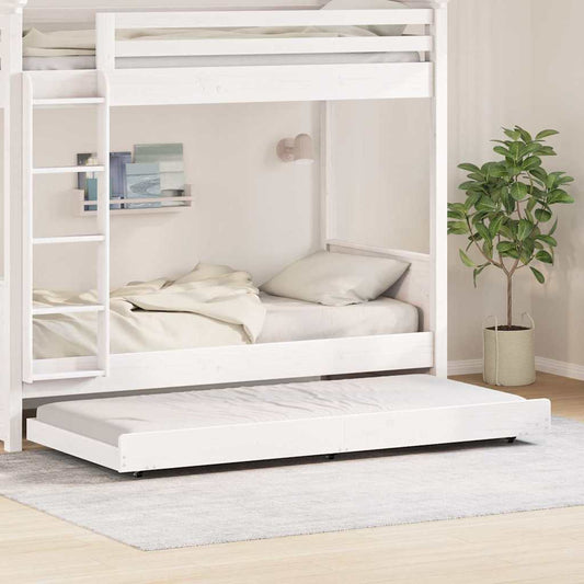 Bed Frame White 90 x 200 cm Solid Pine wood