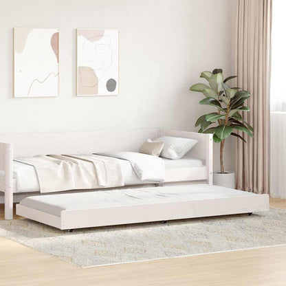Bed Frame White 90 x 200 cm Solid Pine wood