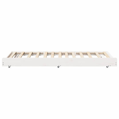 Bed Frame White 90 x 200 cm Solid Pine wood