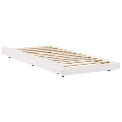 Bed Frame White 75 x 190 cm Solid Pine wood