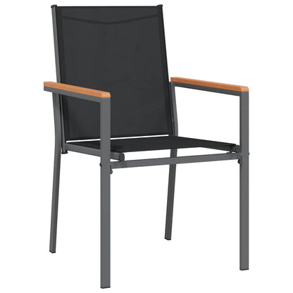 Garden Dining Set 5 pcs Black Textilene and steel