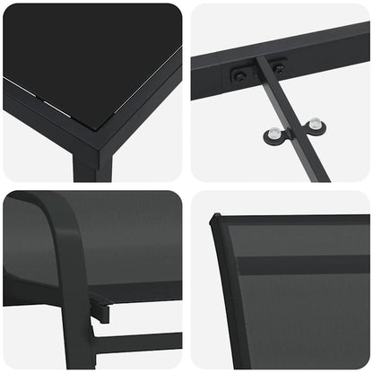 Garden Dining Set 5 pcs Black Textilene and steel