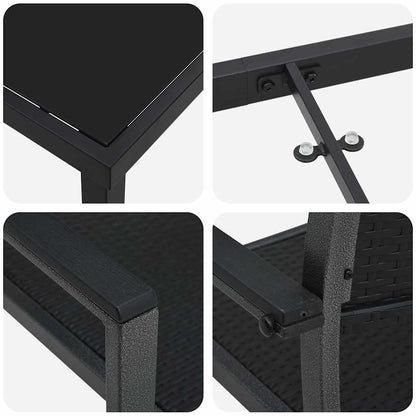 Garden Dining Set 7 pcs Black Poly rattan
