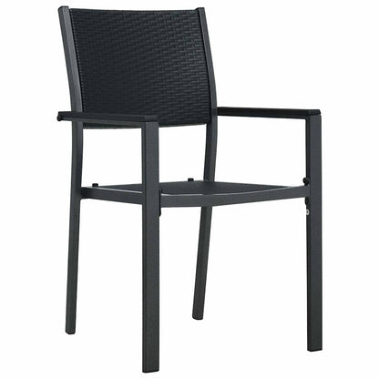 Garden Dining Set 7 pcs Black Poly rattan