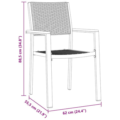 Garden Dining Set 7 pcs Black Poly rattan