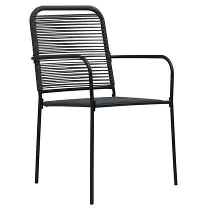 Garden Dining Set 5 pcs Black Cotton rope and steel