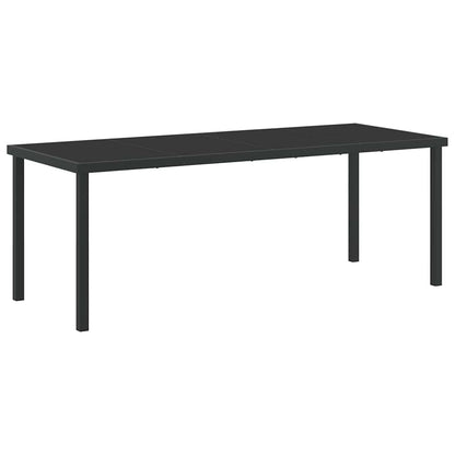 Garden Dining Set 7 pcs Black PVC rattan