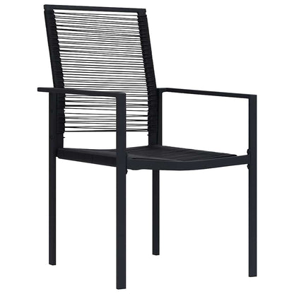 Garden Dining Set 7 pcs Black PVC rattan