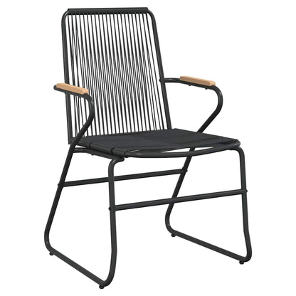 Garden Dining Set 5 pcs Black PVC rattan